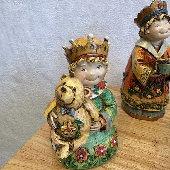 VTG 2006 Blessed be the Name Jesus Wood Carve Look Resin Nativity Set - 9 PC. - Picture 2 of 16